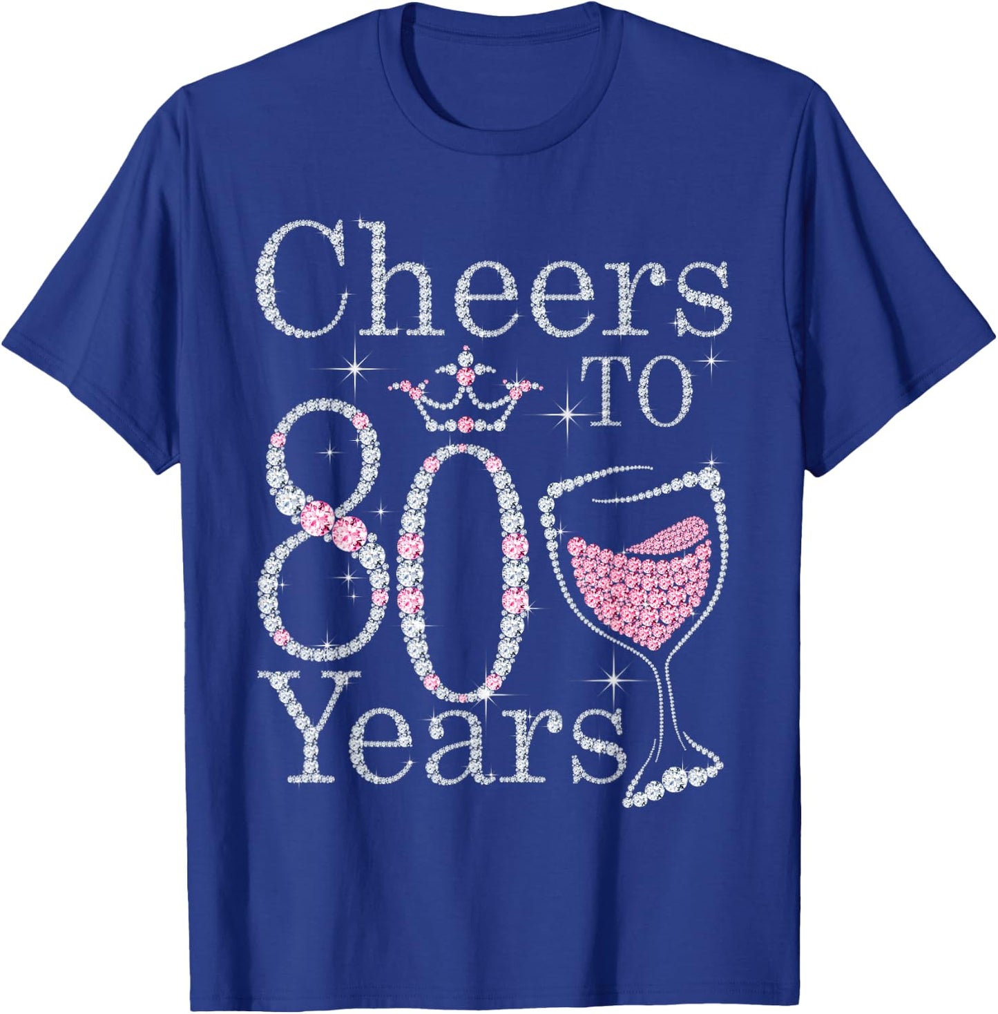 Cheers to 80 Years 1942 80Th Birthday Gift T-Shirt - T-Shirt | Royal