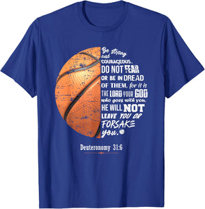 Christian Basketball Deuteronomy Bible Basketball T-Shirt - T-Shirt | Royal