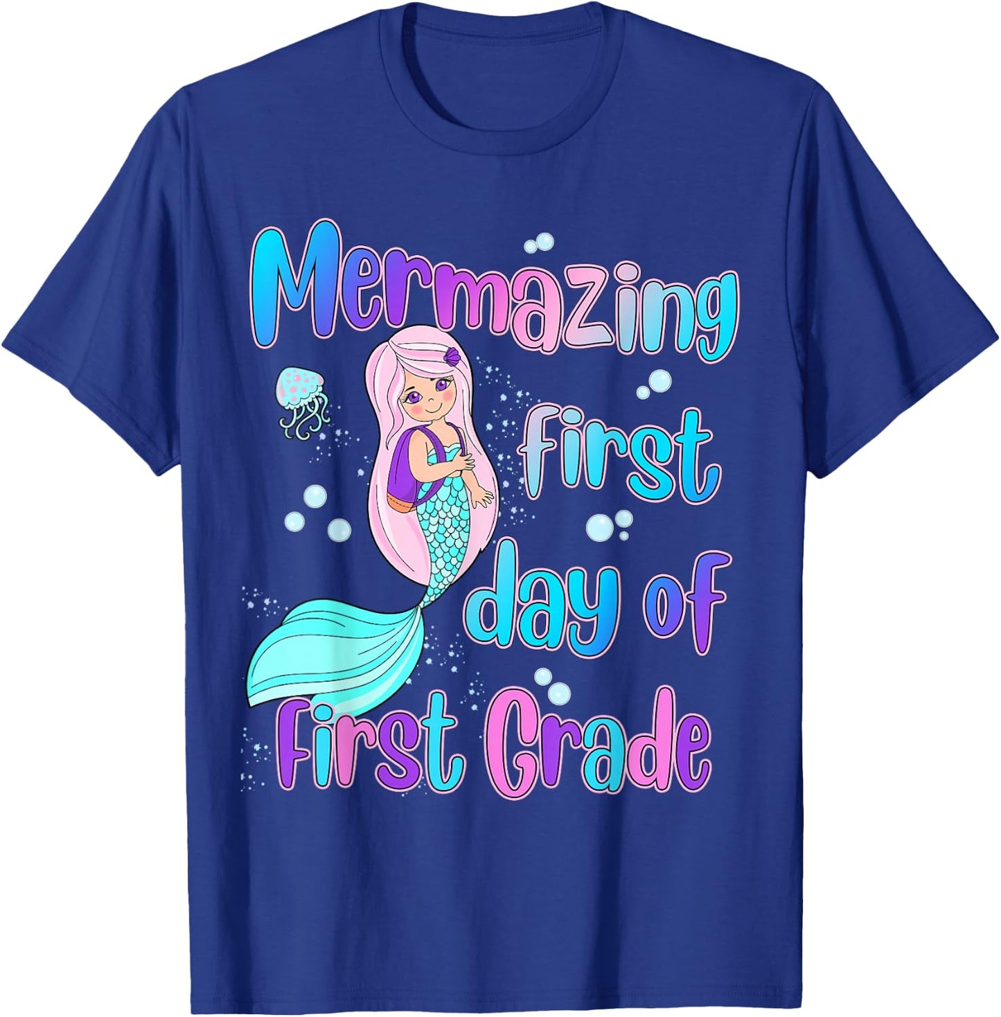 Mermazing First Day of First Grade Back to School Mermaid T-Shirt - T-Shirt | Royal