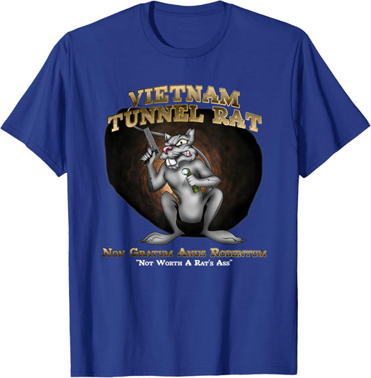 MEDALS OF AMERICA EST. 1976 Vietnam Tunnel Rat -Adults Black Polyester 100% Short Sleeve Classic Fit Small T-Shirt - T-Shirt | Royal