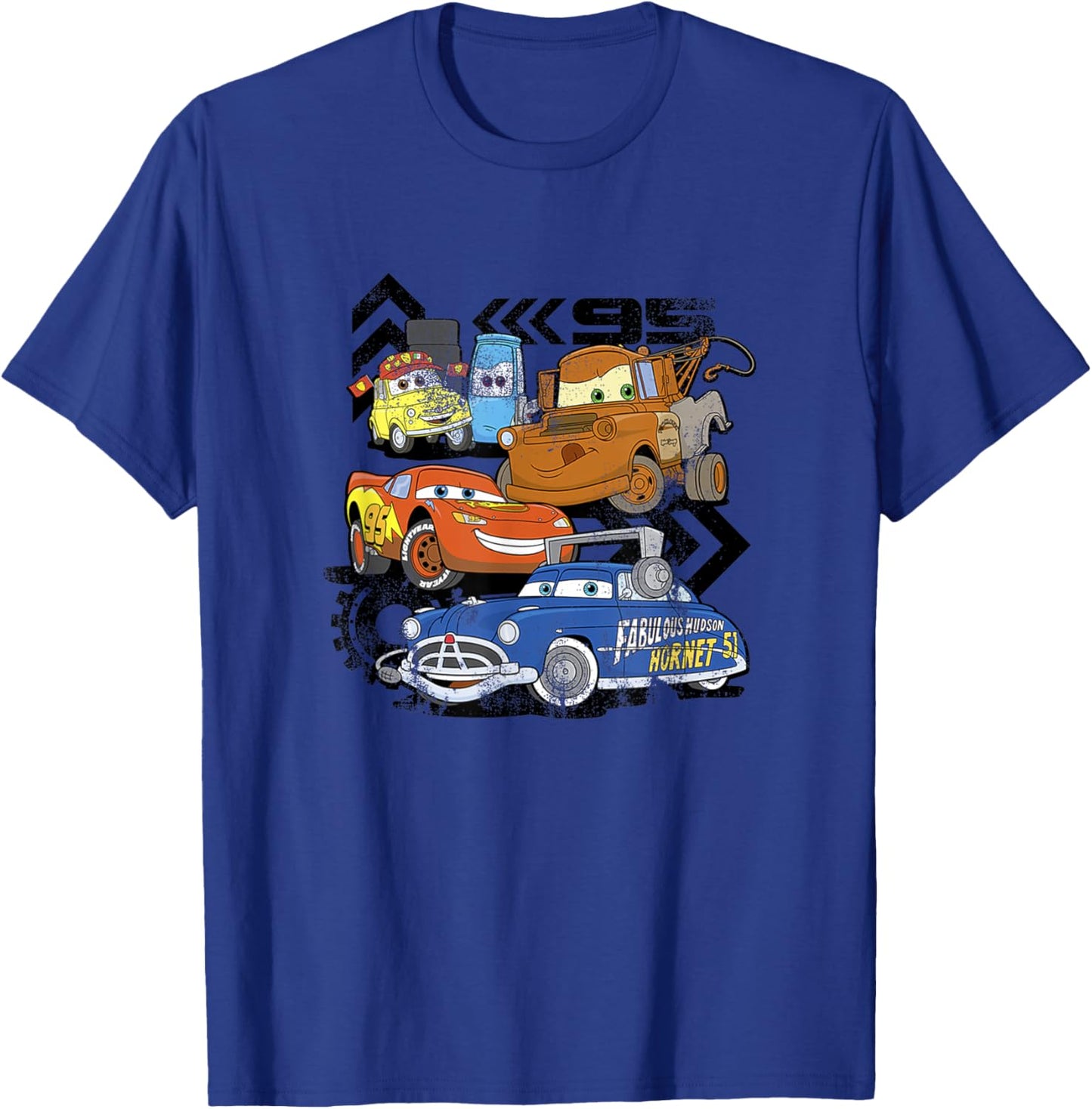 Disney Pixar Cars Radiator Springs Residents Distressed V2 T-Shirt - T-Shirt | Royal