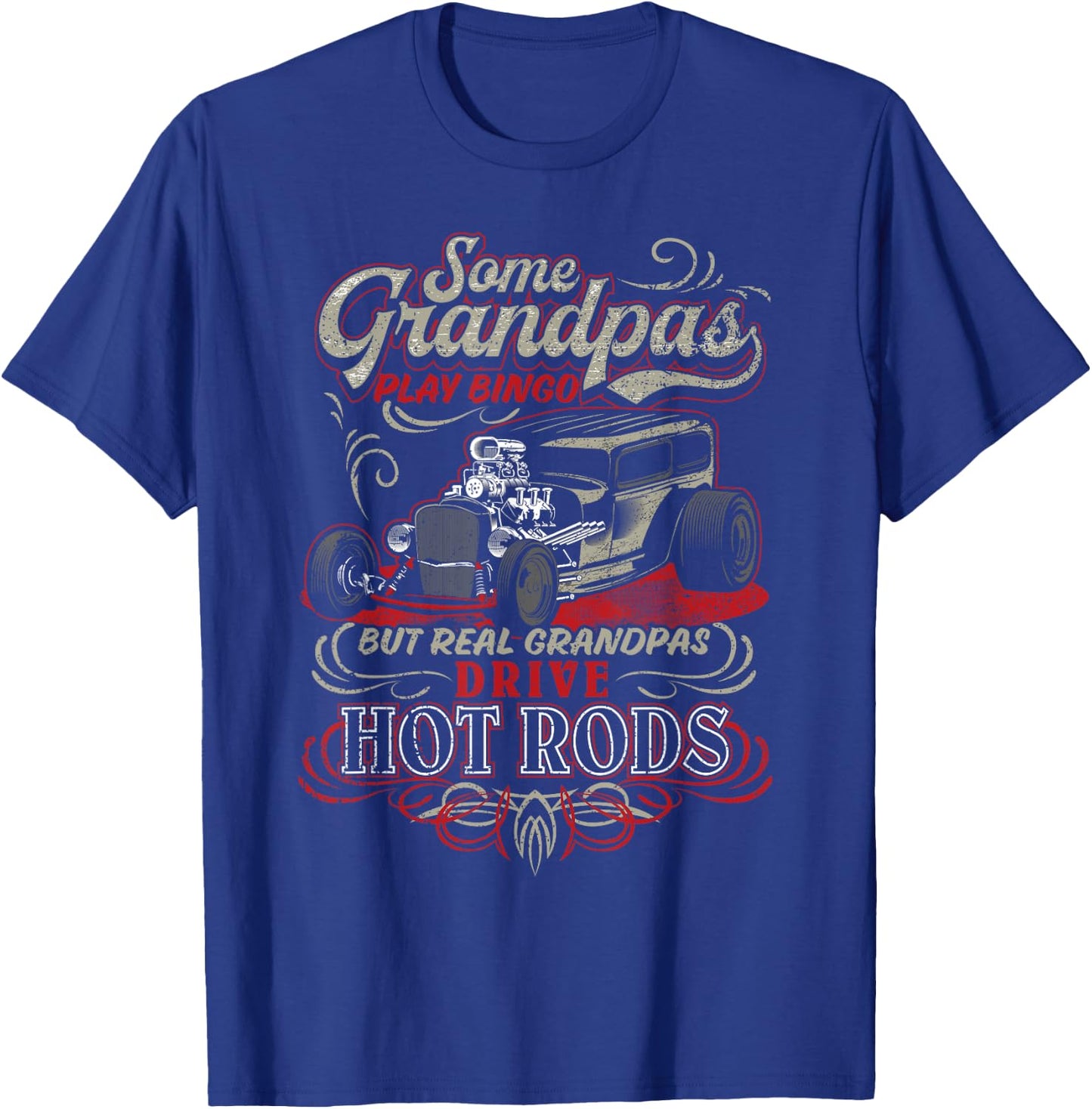 Vintage Hot Rod Grandpa Gift T-Shirt - T-Shirt | Royal
