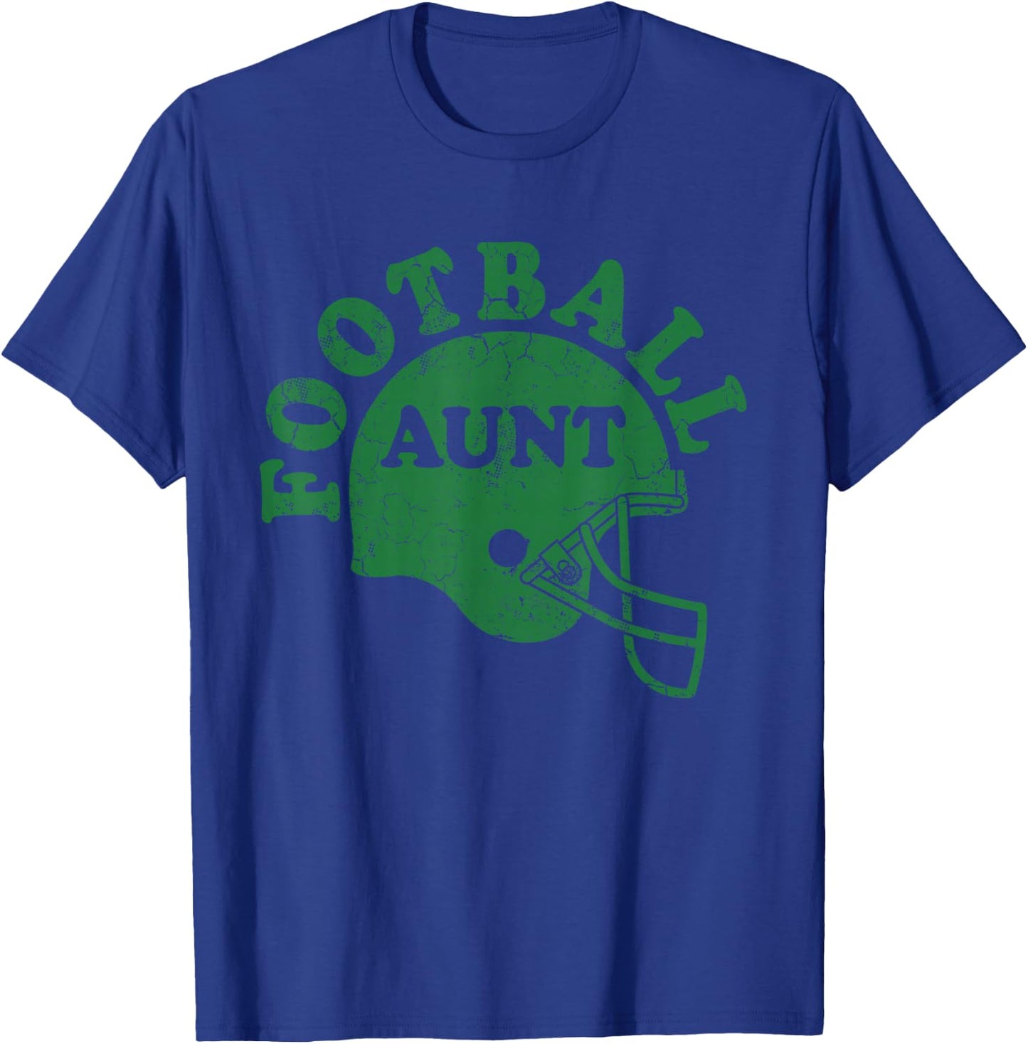 Football Aunt Green Helmet Game Day Auntie Sport T-Shirt - T-Shirt | Royal