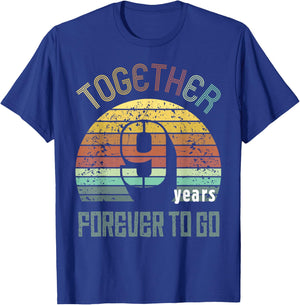 Nine Years Wedding Anniversary Gifts For Couple Matching 9th T-Shirt - T-Shirt | Royal