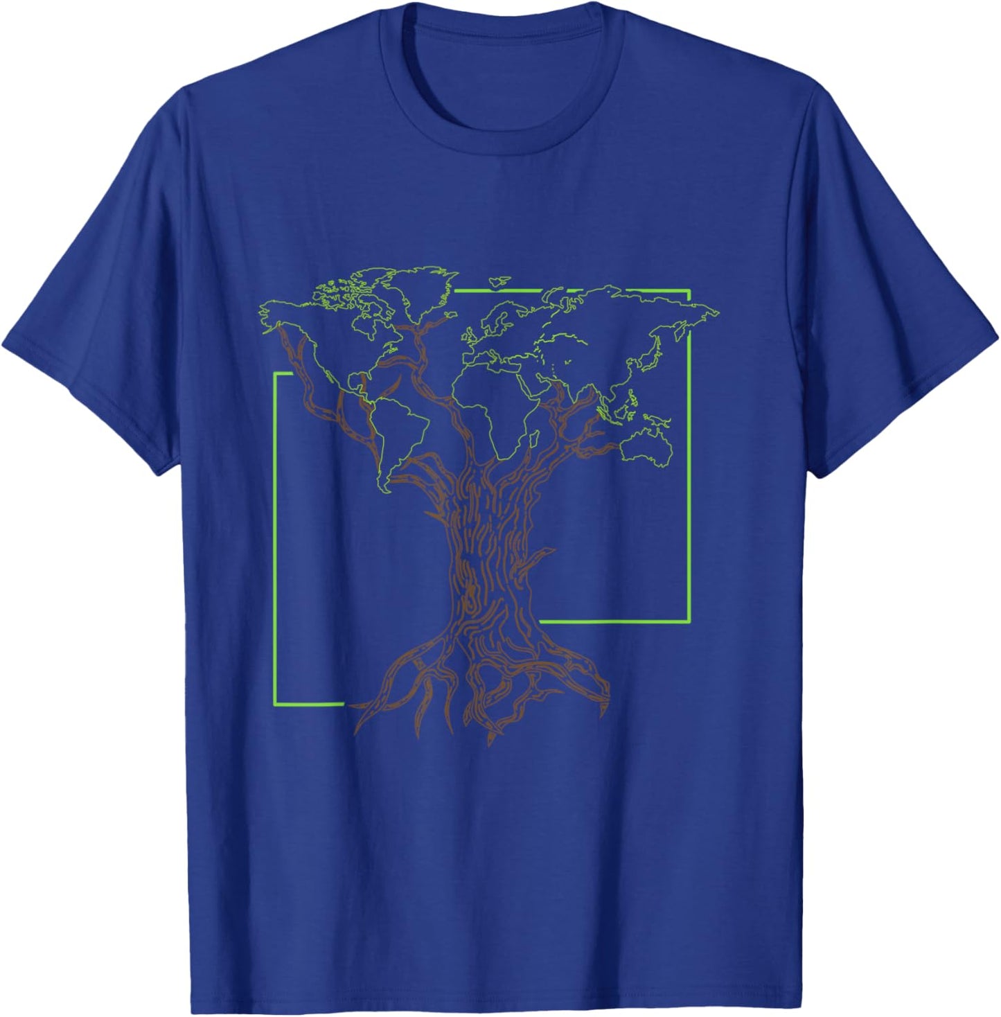 Arborist Gardener Tree World Map Nature Lover Gift T-Shirt - T-Shirt | Royal