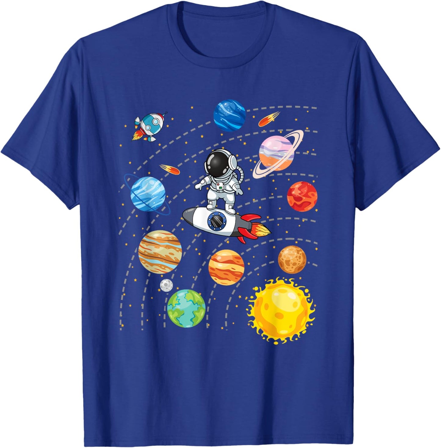 Solar System Planets Science Space Astronaut Universe Galaxy T-Shirt - T-Shirt | Royal