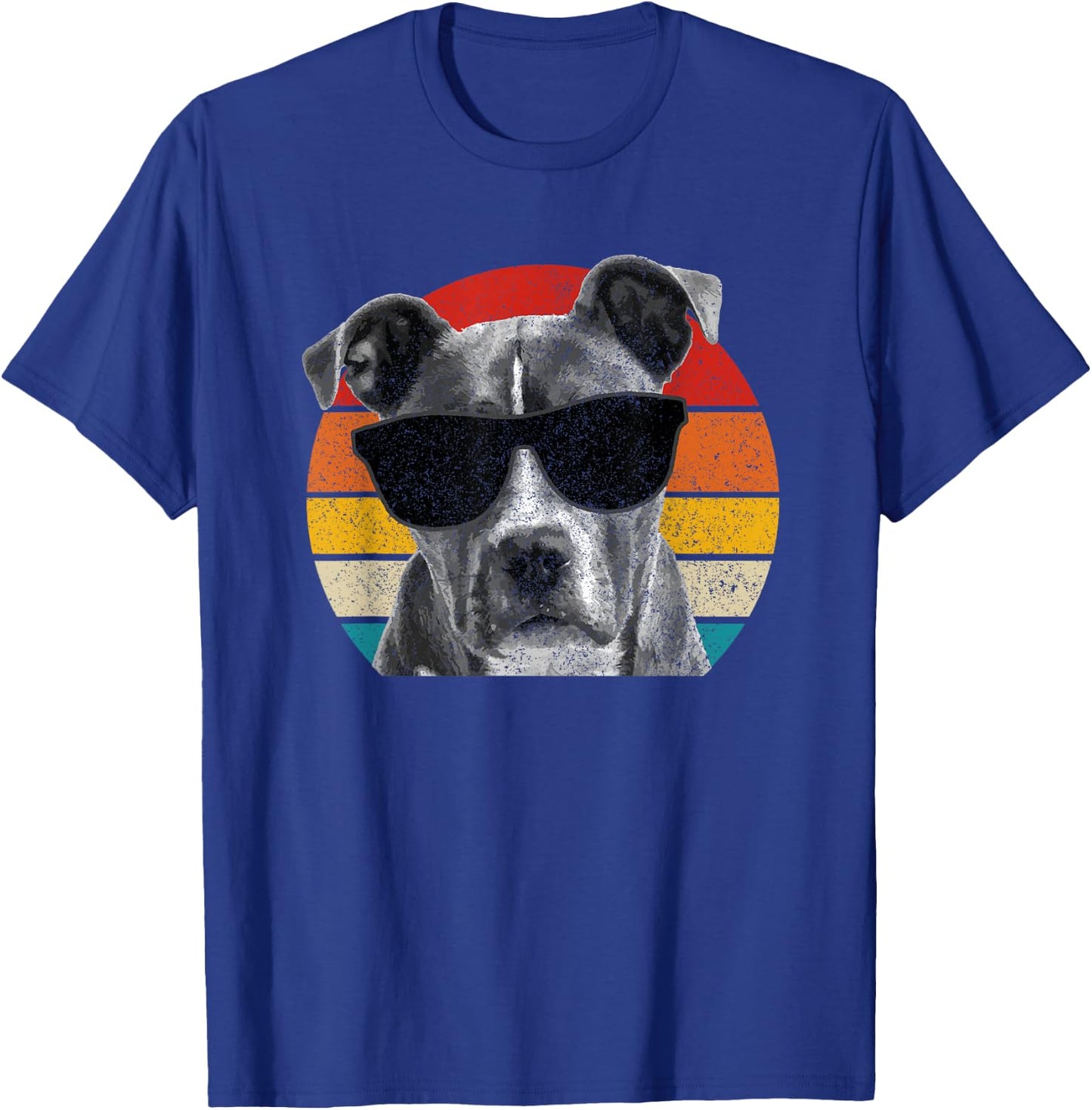 Pitbull Vintage Sunglasses Funny Pittie Dog Pitbull Owner T-Shirt - T-Shirt | Royal