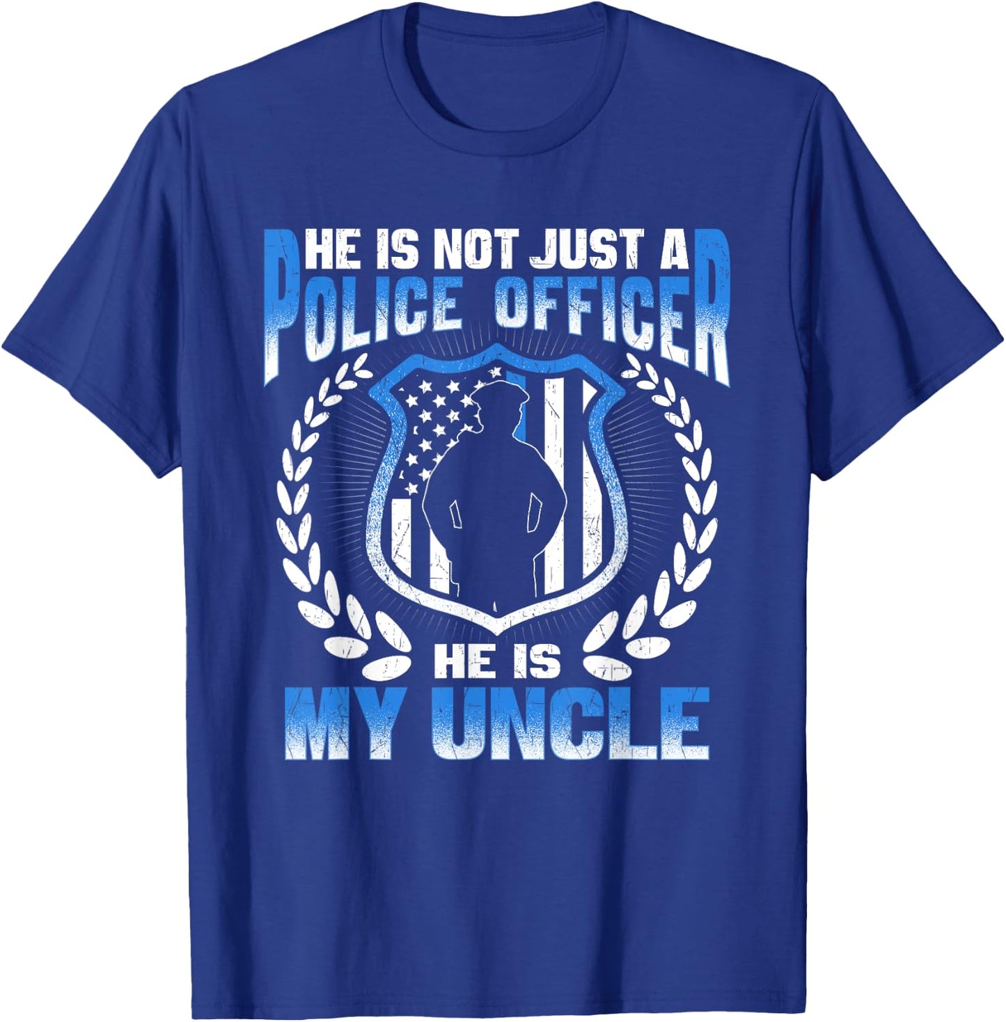 My Uncle Is A Brave Police Officer Proud Police Niece Nephew T-Shirt - T-Shirt | Royal