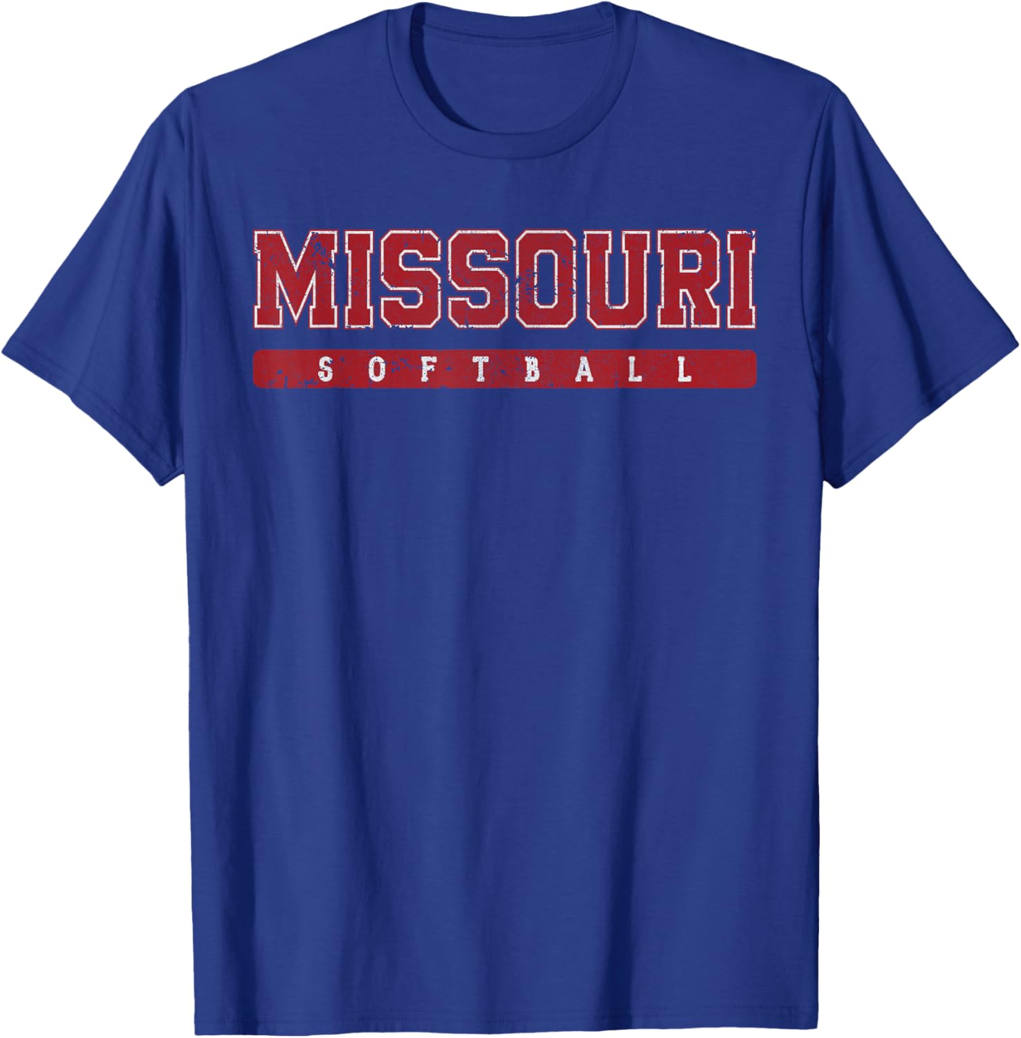 Missouri Softball Red Vintage Text T-Shirt - T-Shirt | Royal