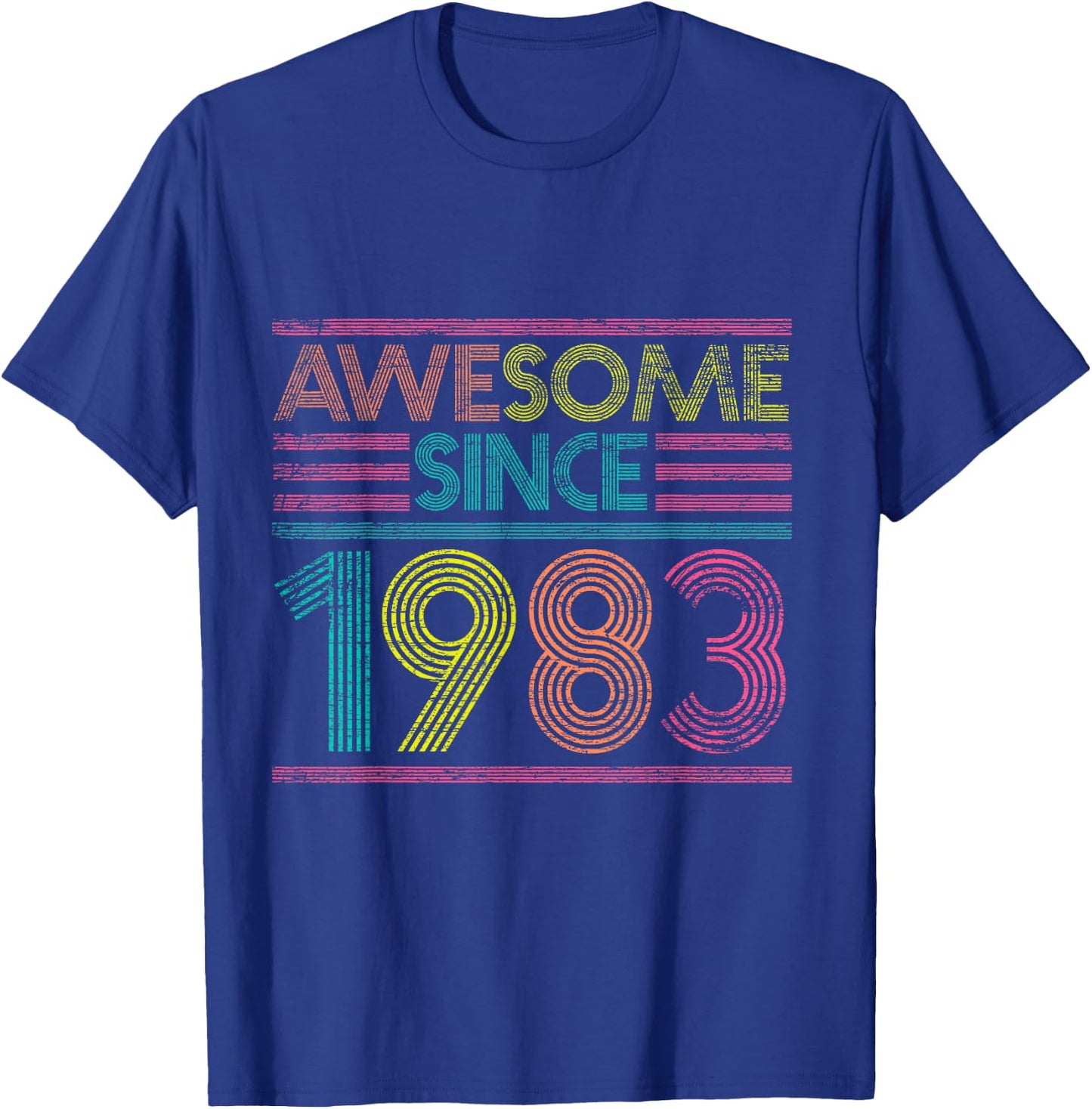 Awesome Since 1983 42nd Birthday Gifts 42 Years Old T-Shirt - T-Shirt | Royal