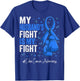 Blue Ribbon Husband Colon Cancer Awareness T-Shirt - T-Shirt | Royal