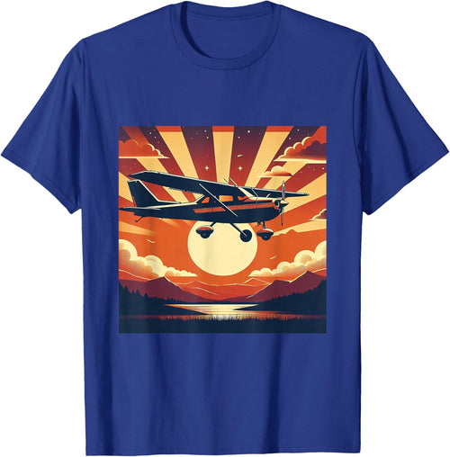 C-172 Skyhawk Vintage C172 Airplane Retro Sunset Pilot