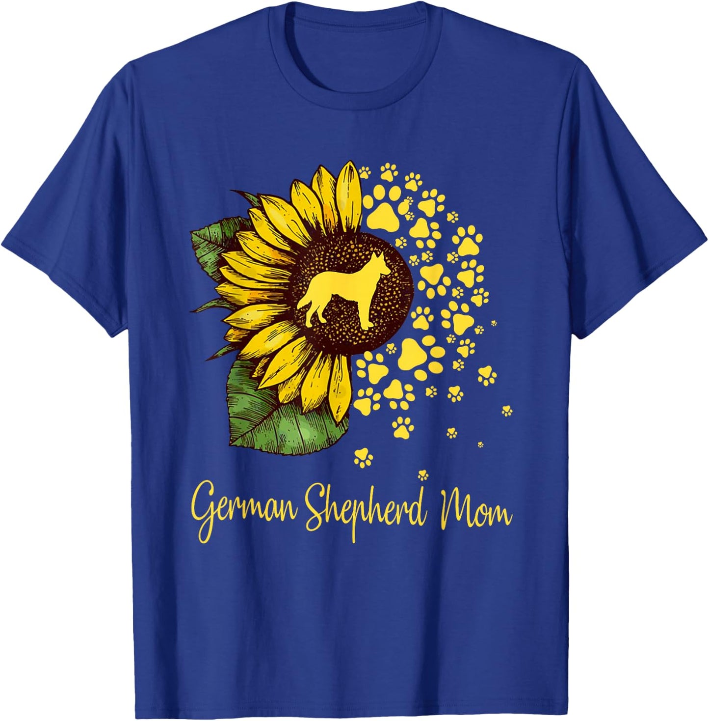 Sunflower German Shepherd Mom Dog Lover Mother’s Day T-Shirt - T-Shirt | Royal