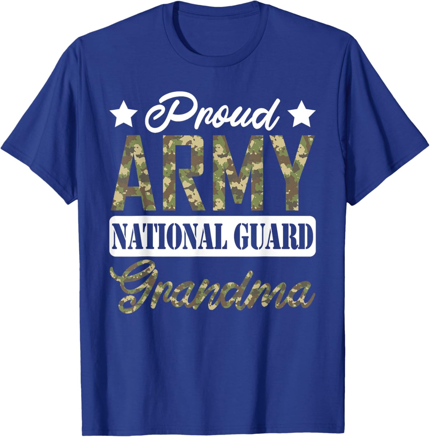 Proud Army National Guard Grandma Military Family Veteran T-Shirt - T-Shirt | Royal