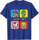 Super Mario Bros Toad & Peach Power Up Squares T-Shirt - T-Shirt | Royal