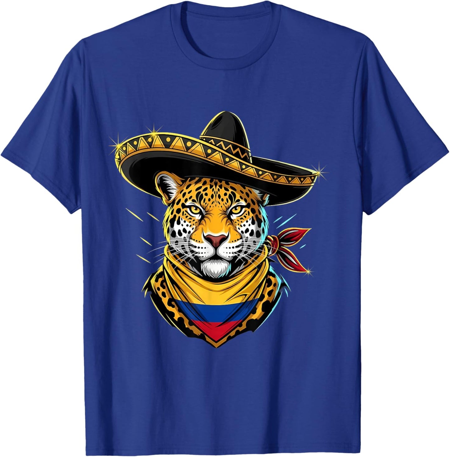 Colombia Flag Leopard Colombian Pride Colombian Roots T-Shirt - T-Shirt | Royal