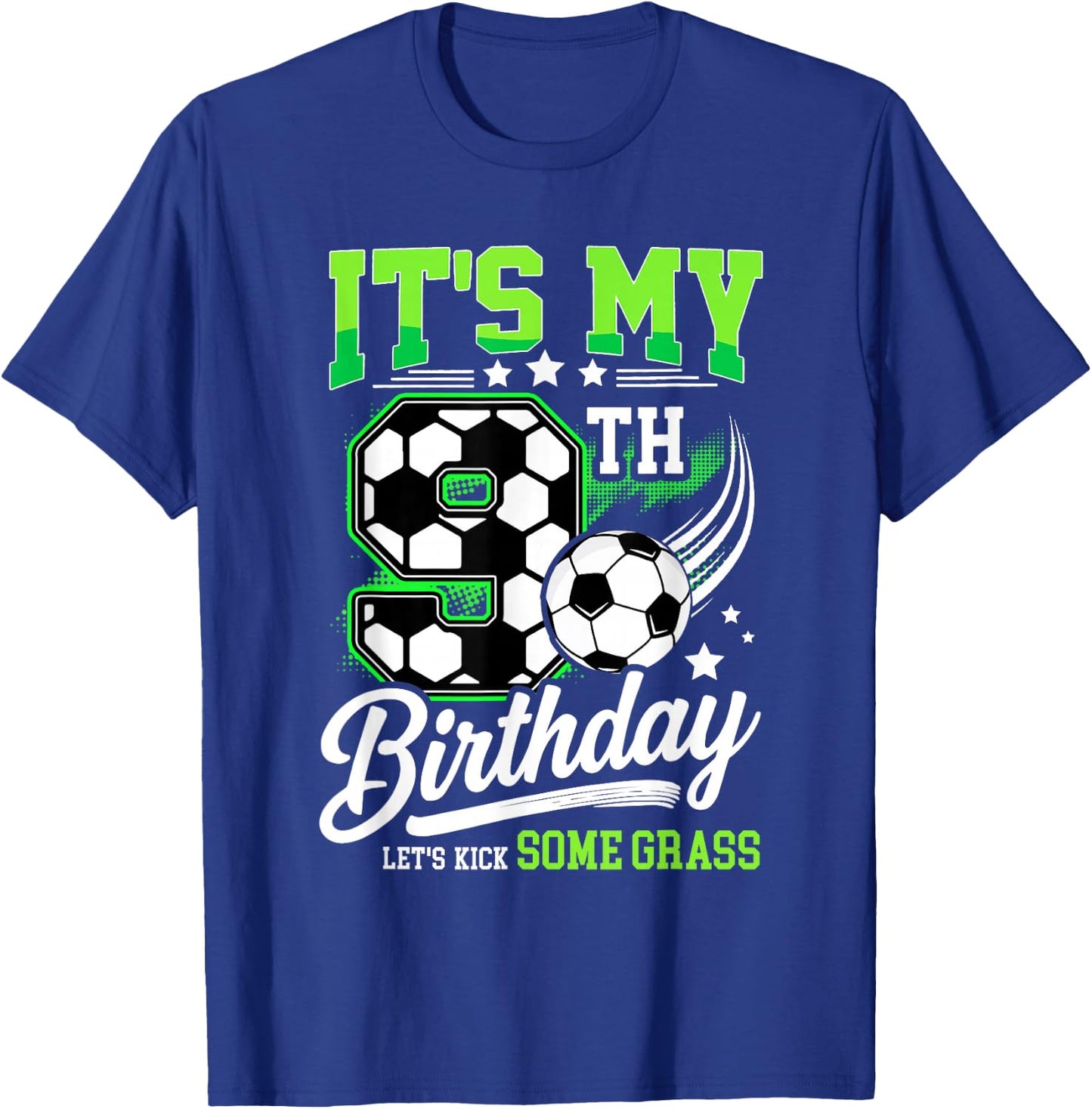It’s My 9th Birthday Soccer 9 Year Old Soccer Player T-Shirt - T-Shirt | Royal