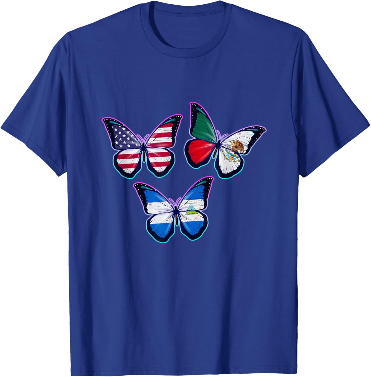 Multiculti Heritage. Mexico, Nicaragua and the USA T-Shirt - T-Shirt | Royal