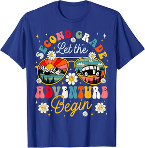 Let the 2nd Grade Adventure Begin Second Grade Teacher Women Kids T-Shirt - T-Shirt | Royal