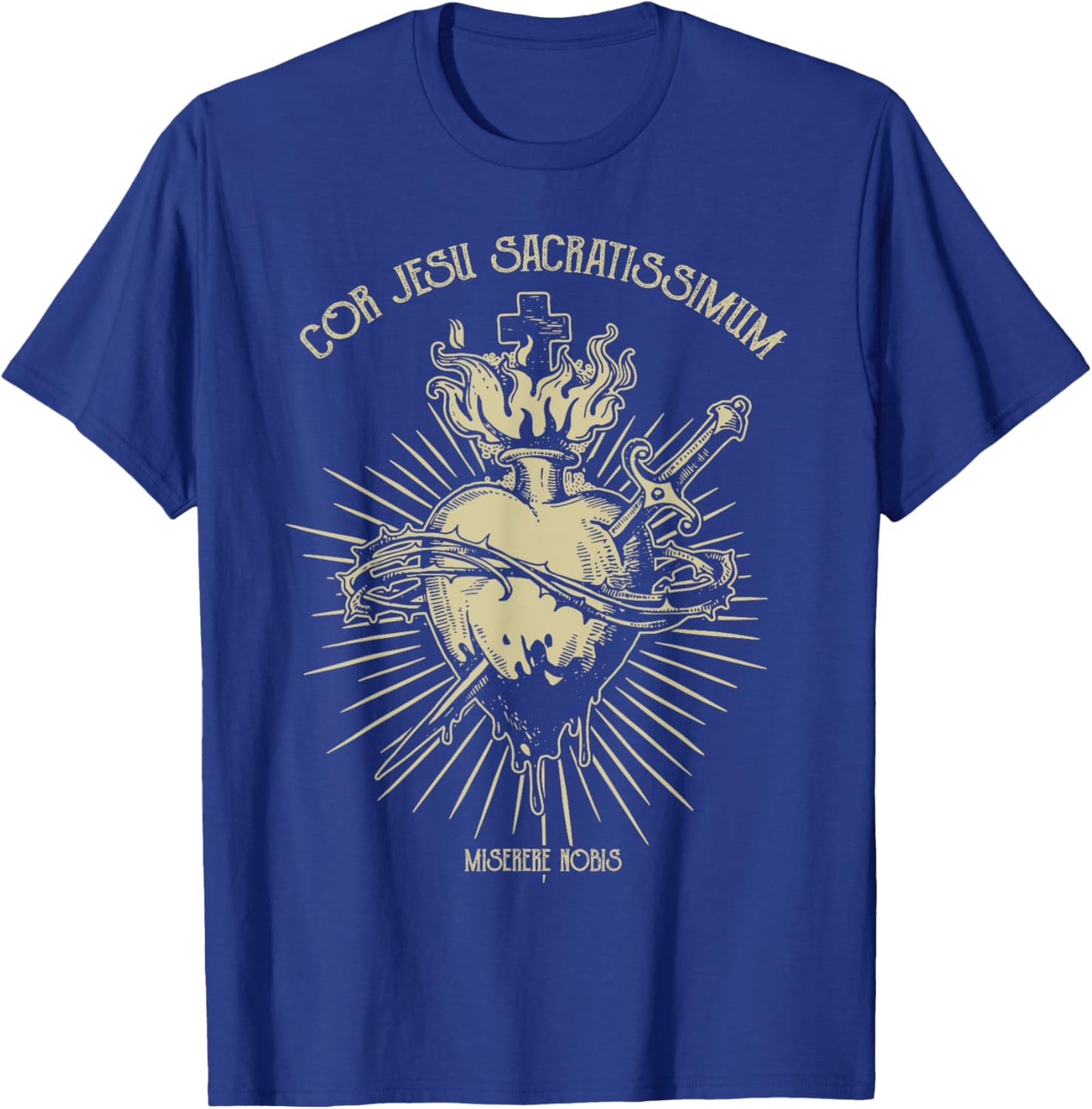 Sacred Heart Of Jesus Christian Catholic Devotion T-Shirt - T-Shirt | Royal