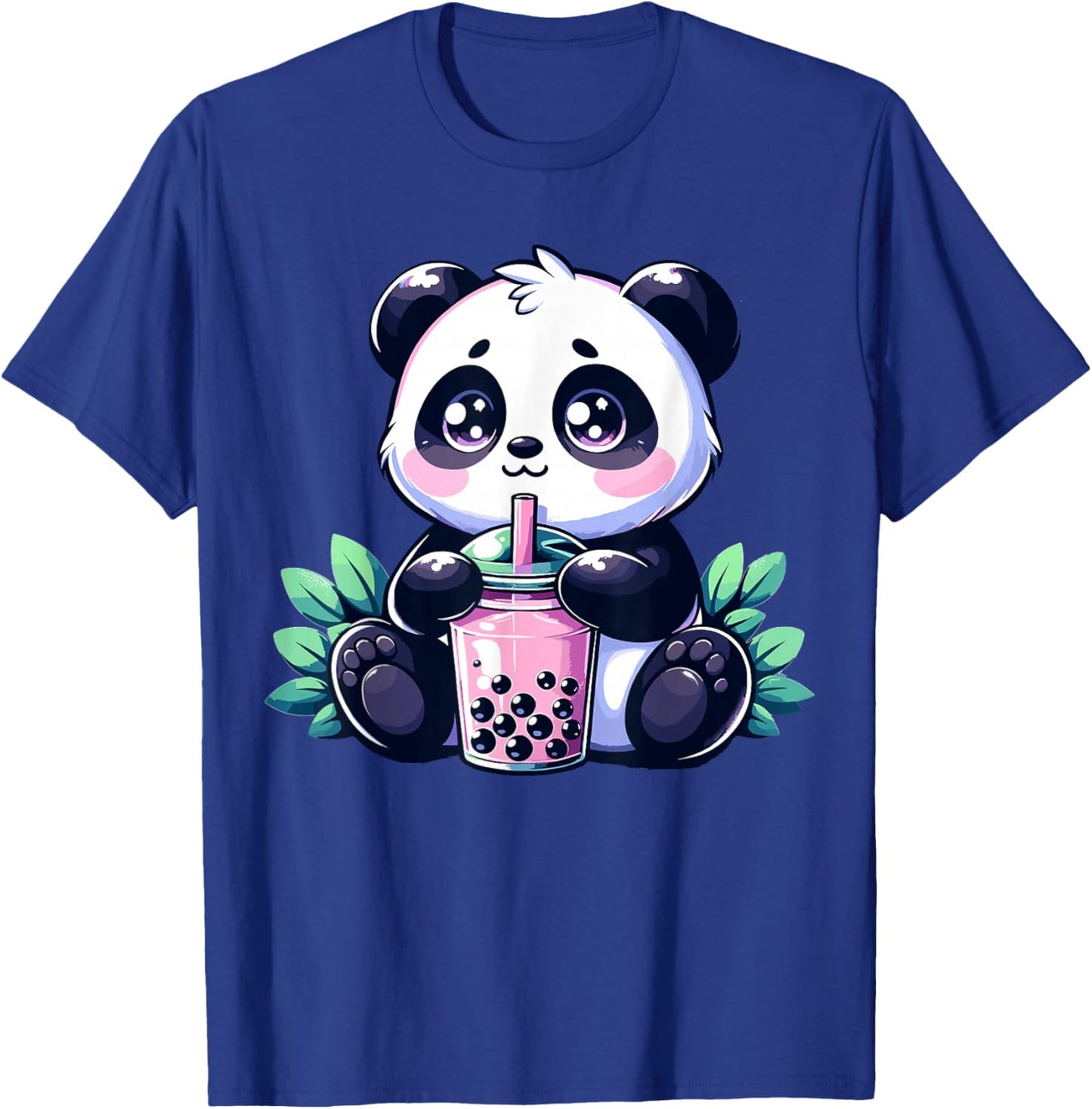 Kawaii Cute Anime Panda Drinking Bubble Tea Boba Tea Panda T-Shirt - T-Shirt | Royal