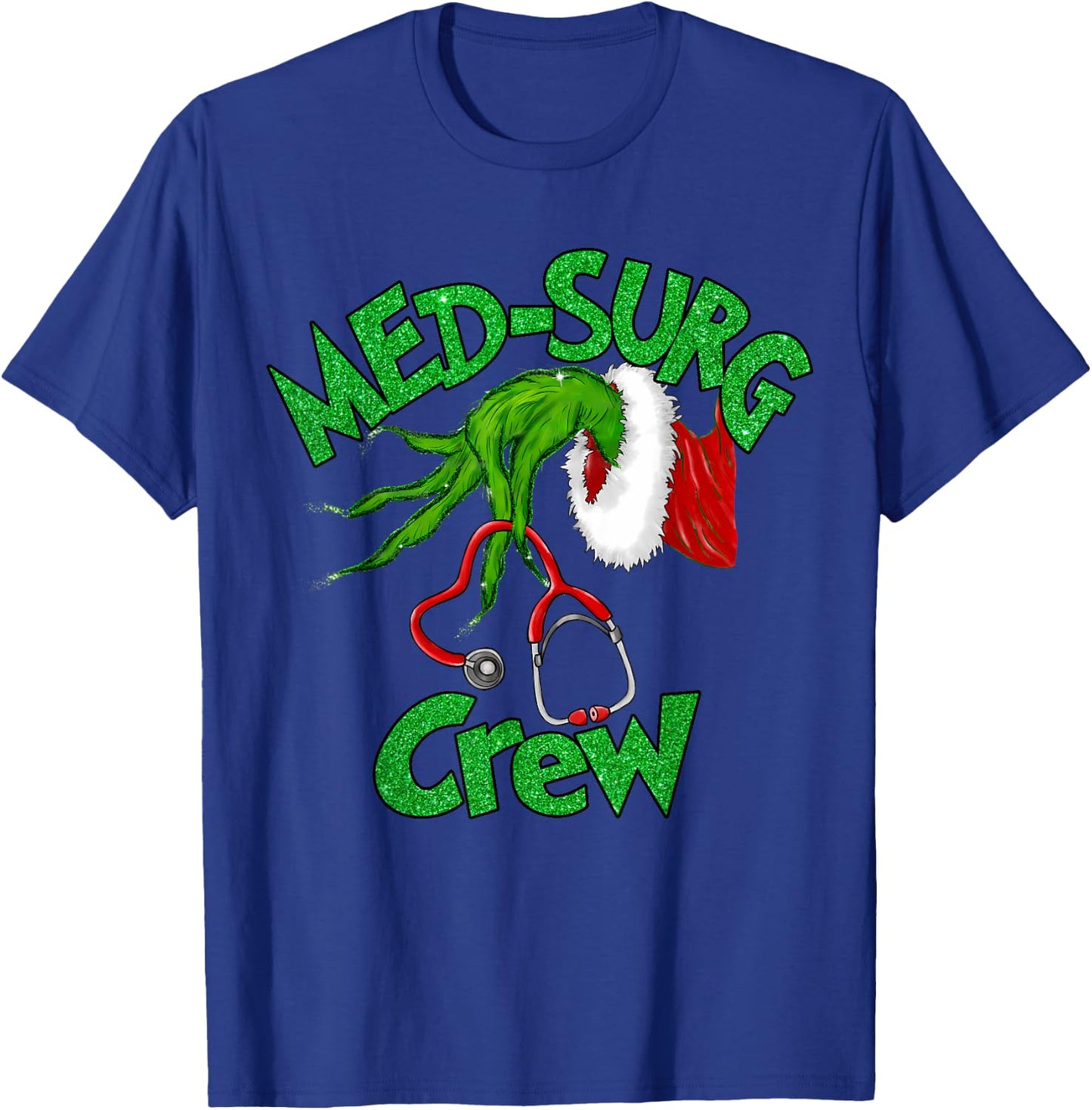 Retro Med-surg Crew Nurse Stethoscope Christmas Xmas Nursing T-Shirt - T-Shirt | Royal