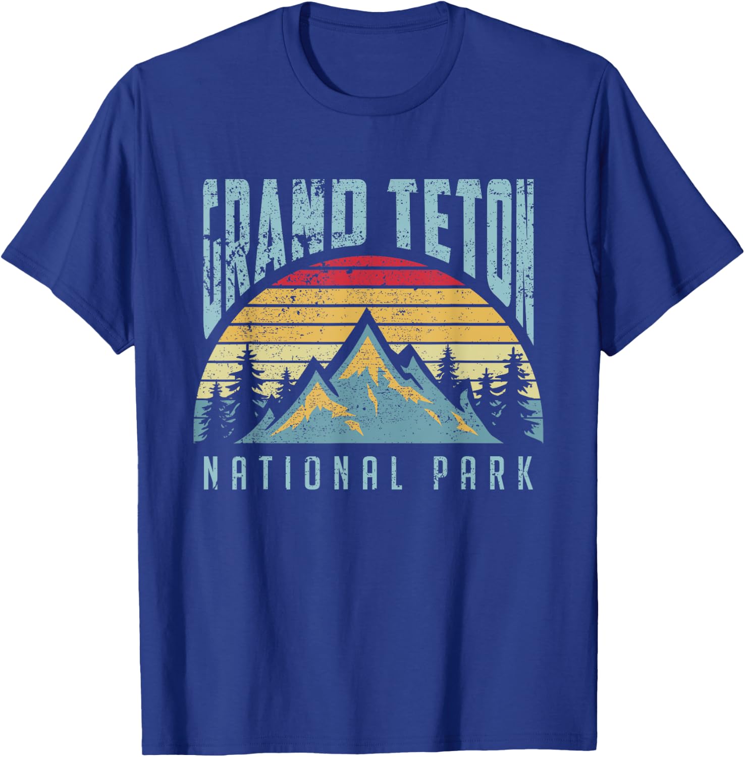Vintage Retro Grand Teton National Park Wyoming T Shirt T-Shirt - T-Shirt | Royal