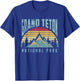 Vintage Retro Grand Teton National Park Wyoming T Shirt T-Shirt - T-Shirt | Royal