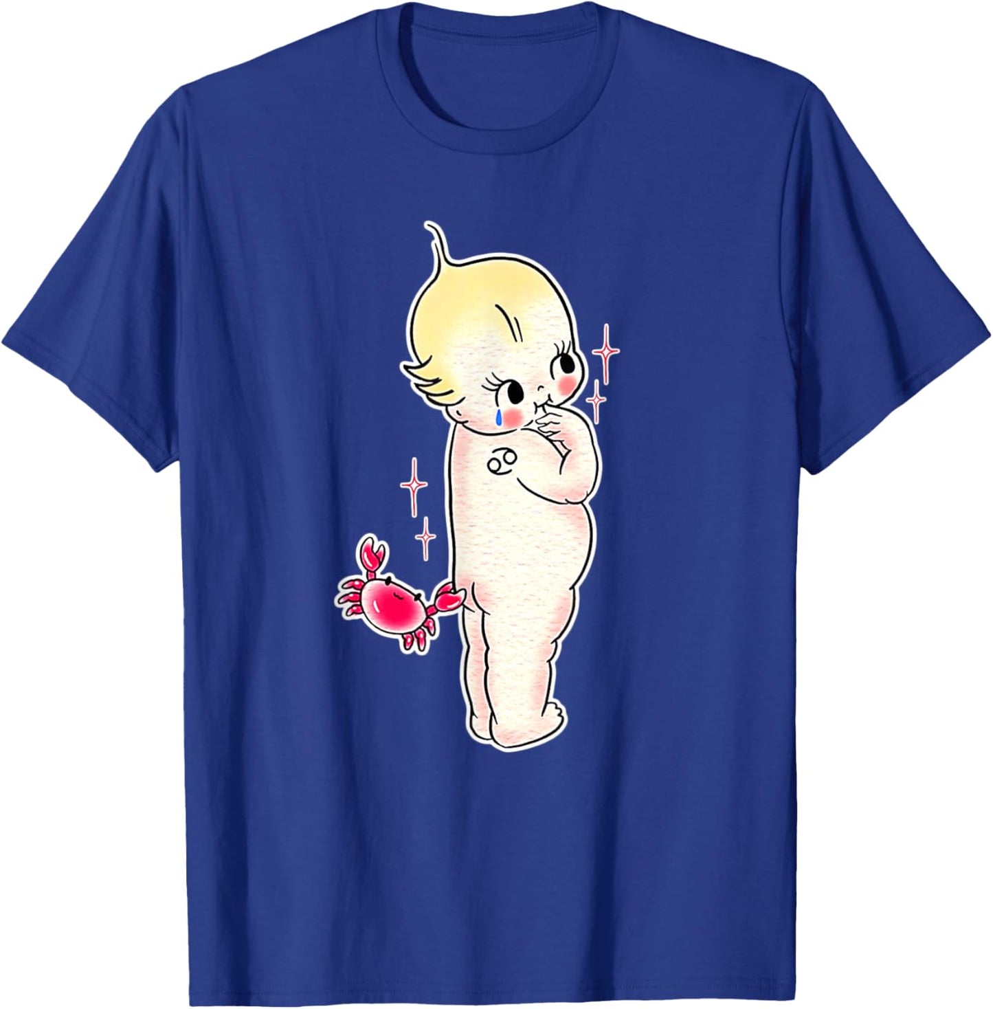 Kewpie Baby Cance Zodiac Crab Traditional Tattoo Flash T-Shirt - T-Shirt | Royal