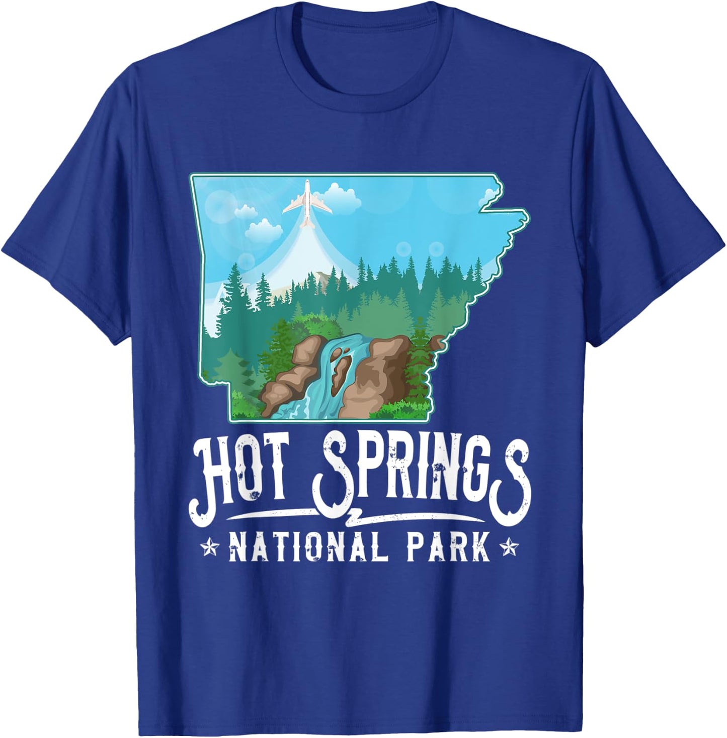 Retro Funny Vintage Hot Springs Women Men Arkansas AR Lover T-Shirt - T-Shirt | Royal