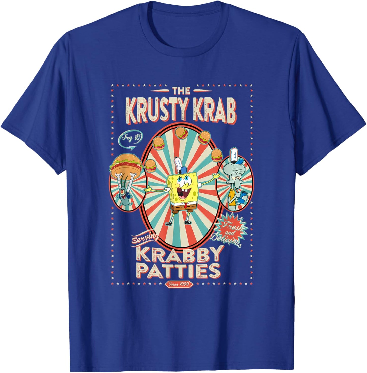 SpongeBob SquarePants The Krusty Krab Since 1999 Vintage Ad T-Shirt - T-Shirt | Royal
