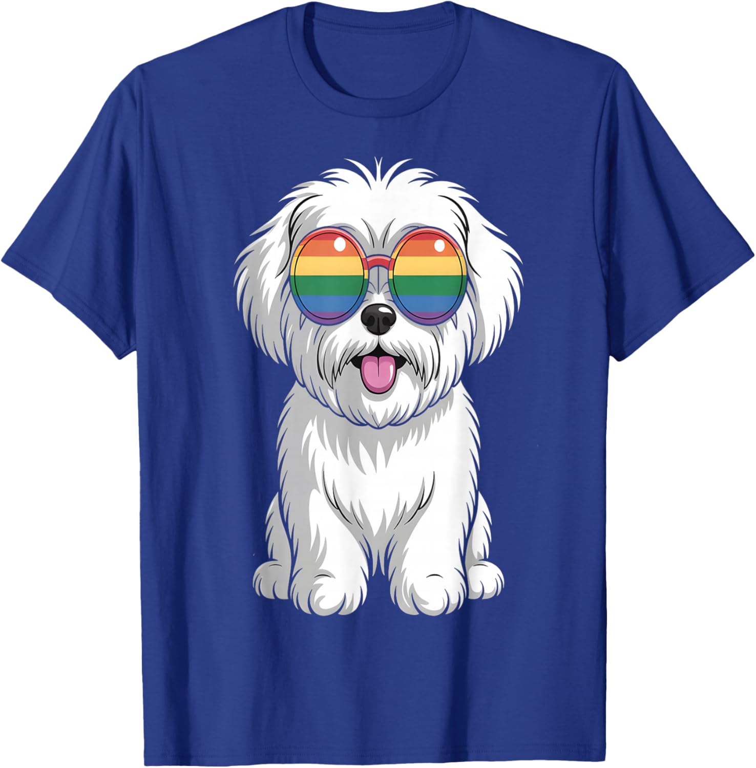 Maltese Dog LGBT Rainbow Pride T-Shirt - T-Shirt | Royal