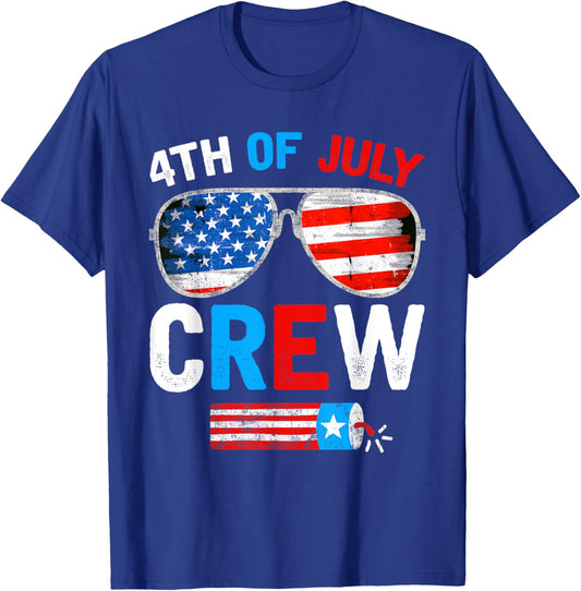 4th of July Crew Matching Family Outfits Men Women Kids Fun T-Shirt - T-Shirt | Royal