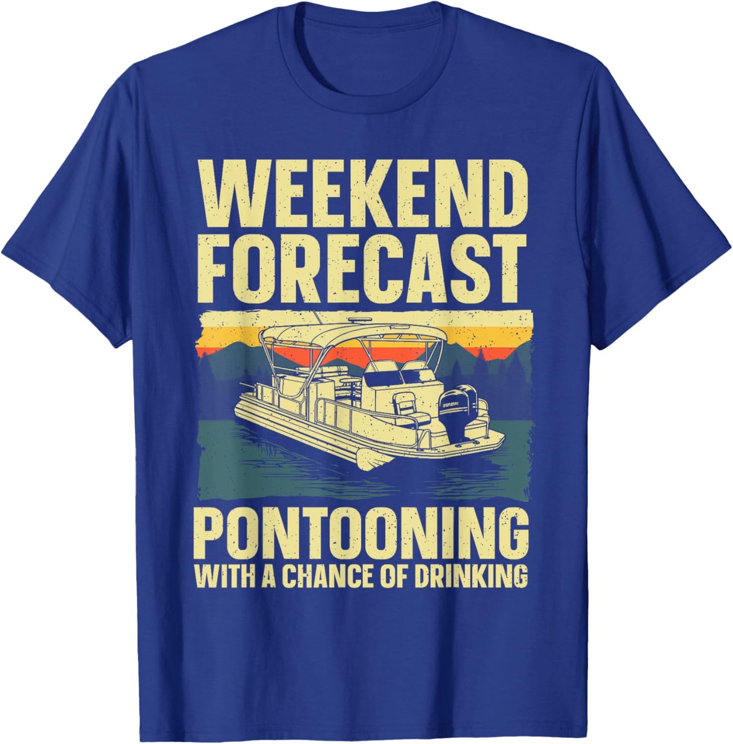 Funny Pontoon Boat Art Women Lake Boating Captain T-Shirt - T-Shirt | Royal