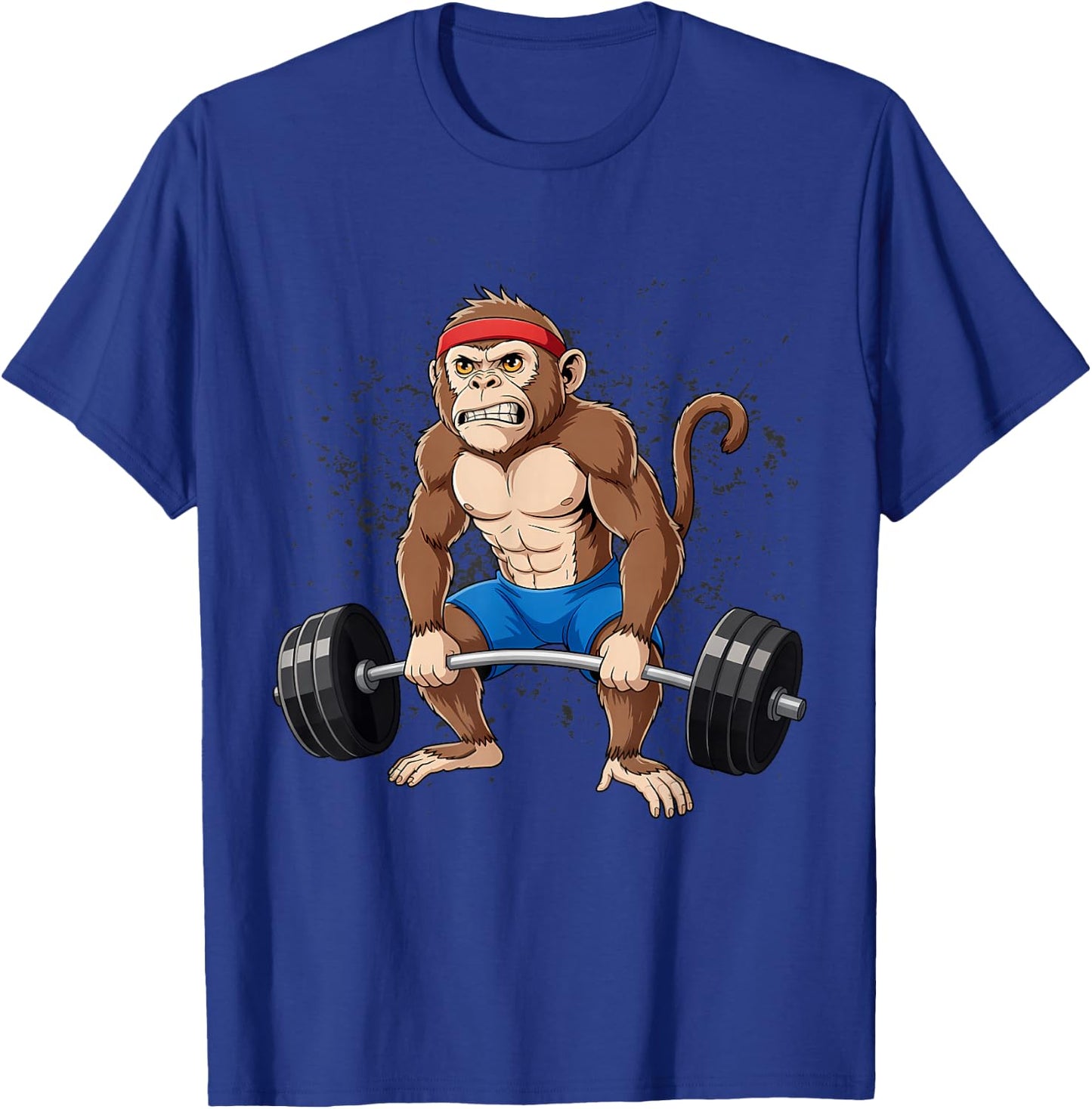 Monkey Weightlifting Powerlifting Deadlift Fitness T-Shirt - T-Shirt | Royal