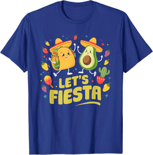 Let's Fiesta Funny Cinco De Mayo Taco Avocado Mexican Party T-Shirt - T-Shirt | Royal