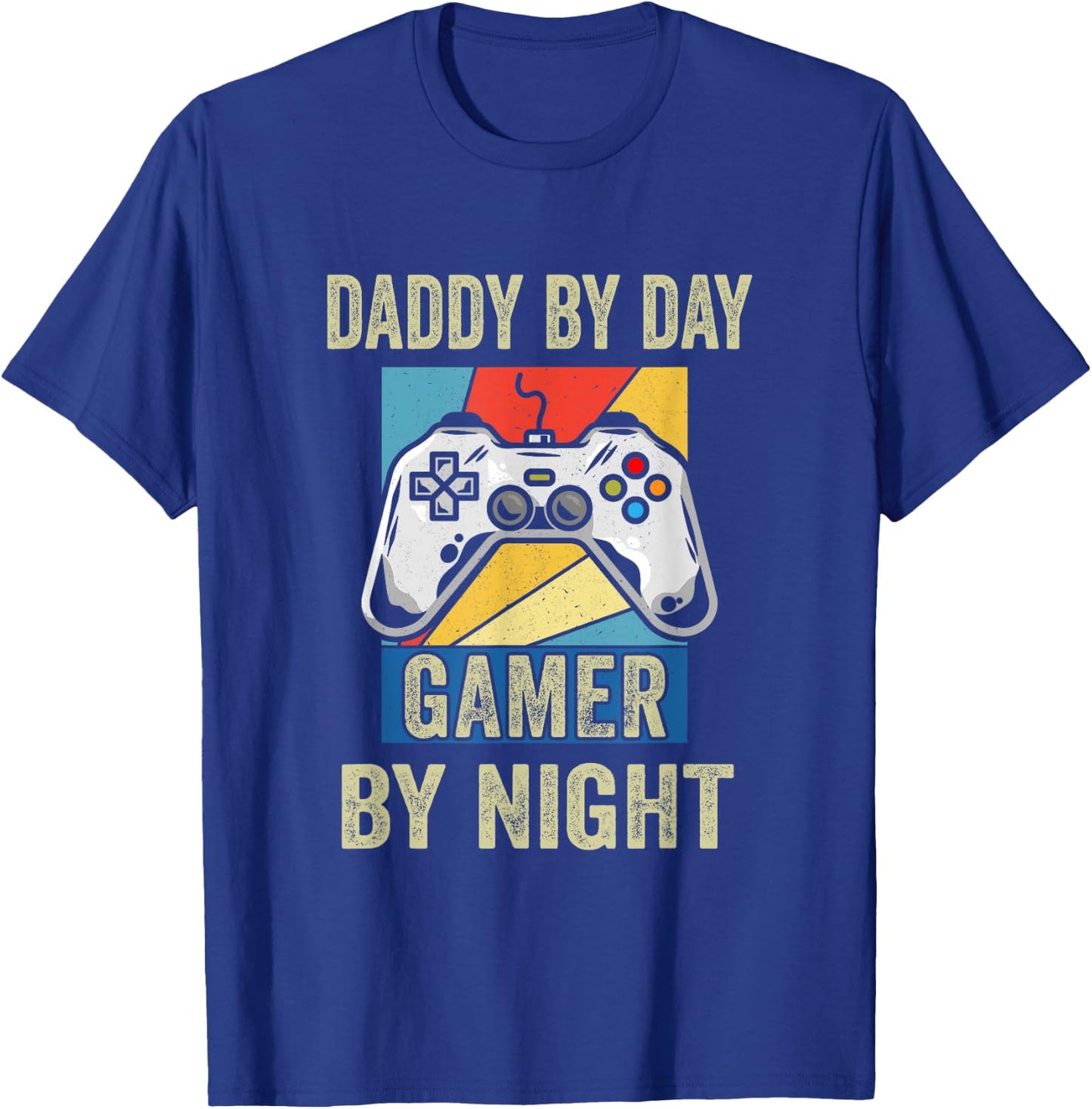 Dad By Day Gamer By Night Funny Gift T-Shirt - T-Shirt | Royal