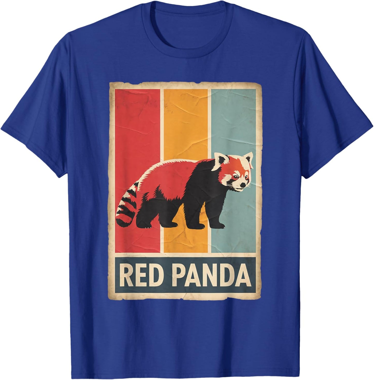 Retro Wildlife Animal Vintage Red Panda T-Shirt - T-Shirt | Royal