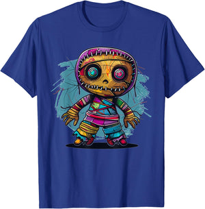 Cartoon Voodoo Doll Art I Kids Voodoo Doll Colorful Voodoo Doll T-Shirt - T-Shirt | Royal