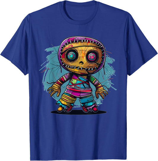 Cartoon Voodoo Doll Art I Kids Voodoo Doll Colorful Voodoo Doll T-Shirt - T-Shirt | Royal