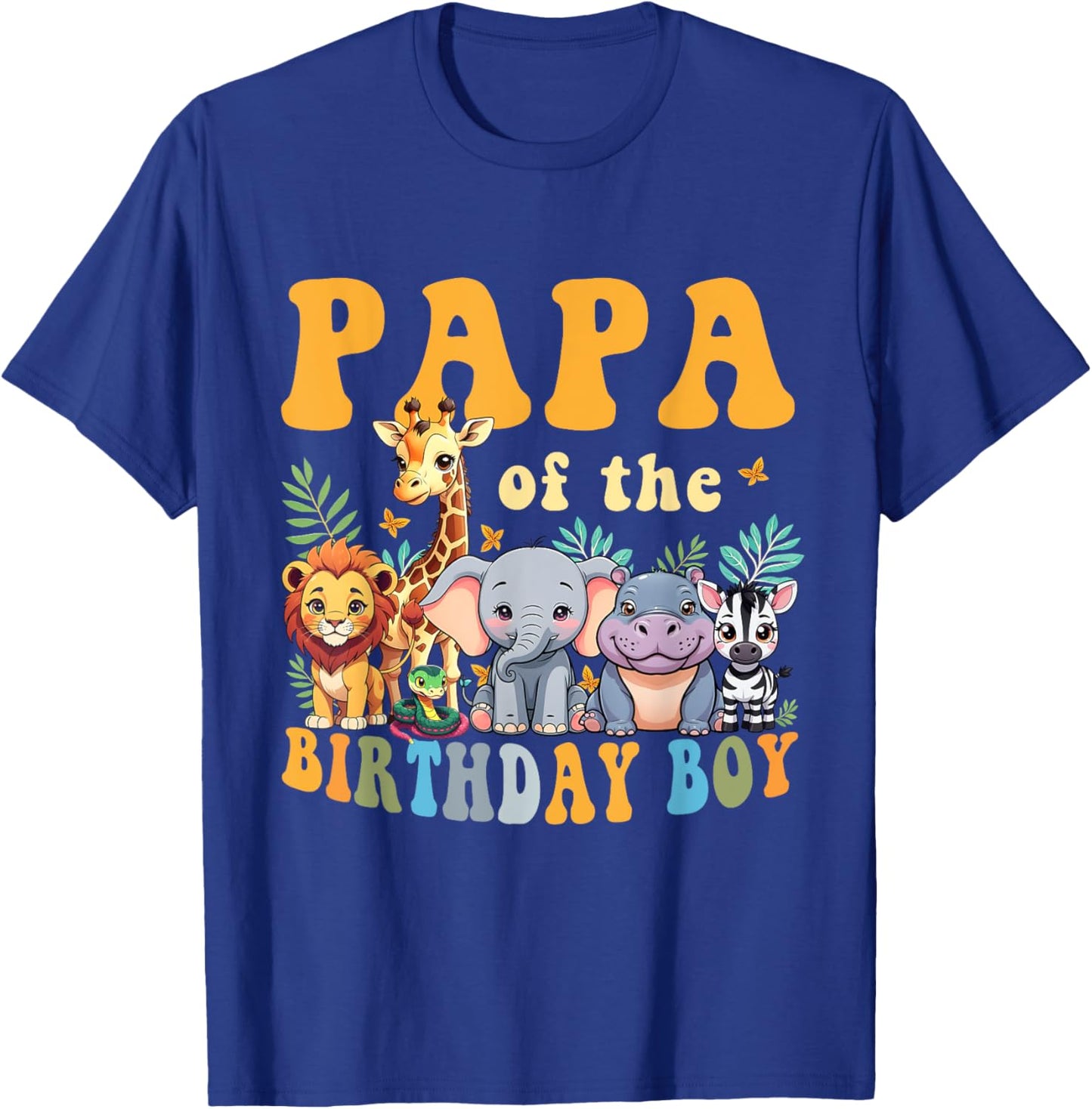 Papa of the Birthday Boy Kids Safari Jungle Animal Matching T-Shirt - T-Shirt | Royal