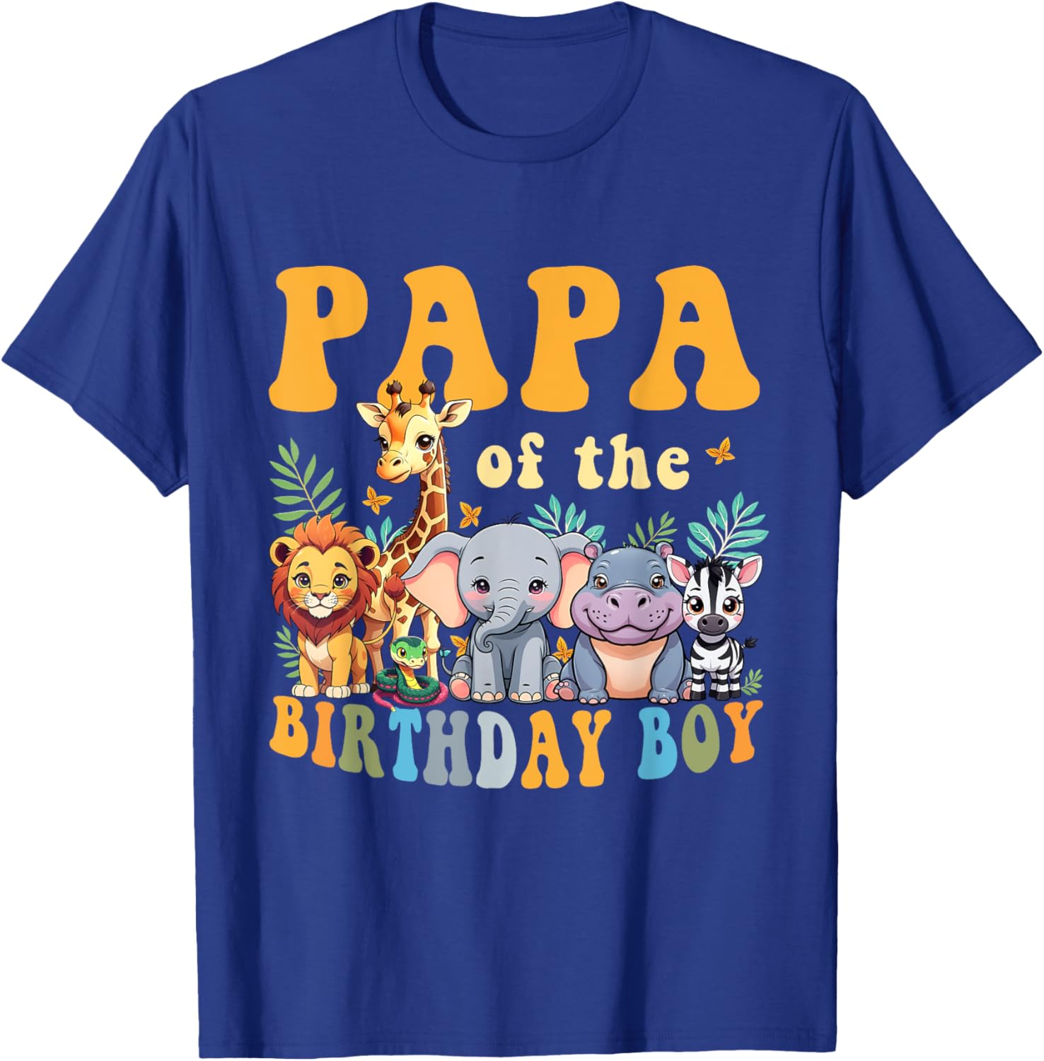 Papa of the Birthday Boy Kids Safari Jungle Animal Matching T-Shirt - T-Shirt | Royal