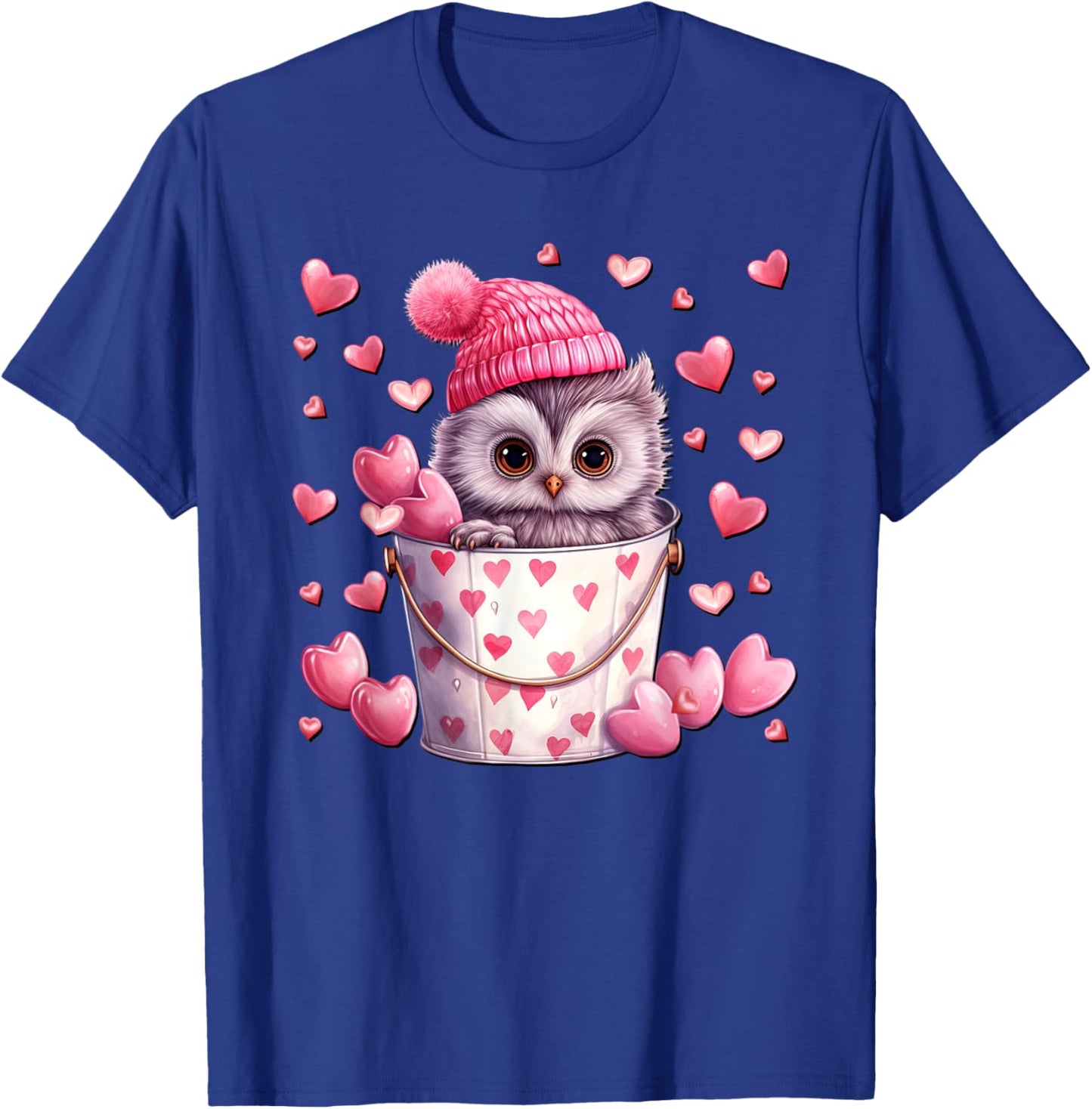 Cute Owl Love Graphic And Valentine Animal Lovers T-Shirt - T-Shirt | Royal