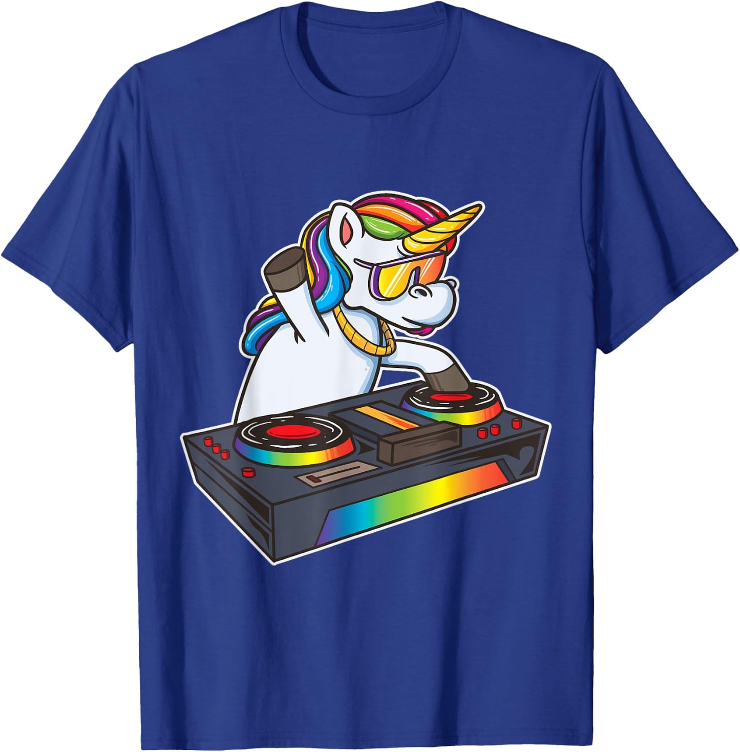 Unicorn DJ Party Club Disk Jockey Shirt EDM Dance Club Gift T-Shirt - T-Shirt | Royal