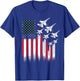 Patriotic Fighter Jets USA Flag 4th of July Jets Lover T-Shirt - T-Shirt | Royal