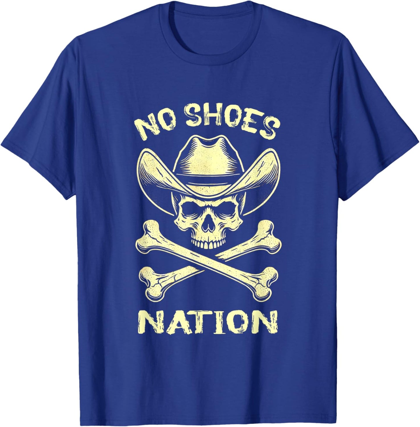 No Shoes No Nation Funny Skull Saying Shoes T-Shirt - T-Shirt | Royal
