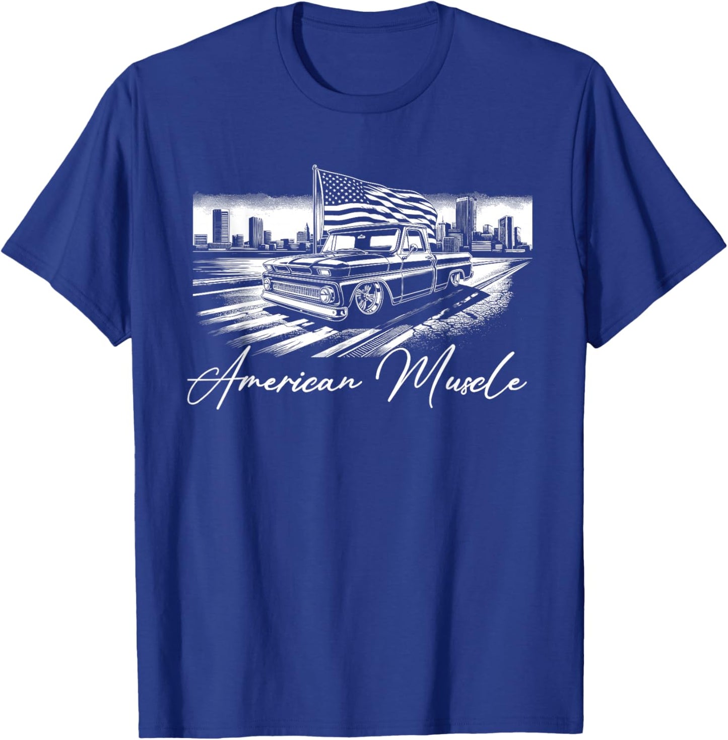 Truck First Generation Custom 10 Classic C10 Truck American T-Shirt - T-Shirt | Royal