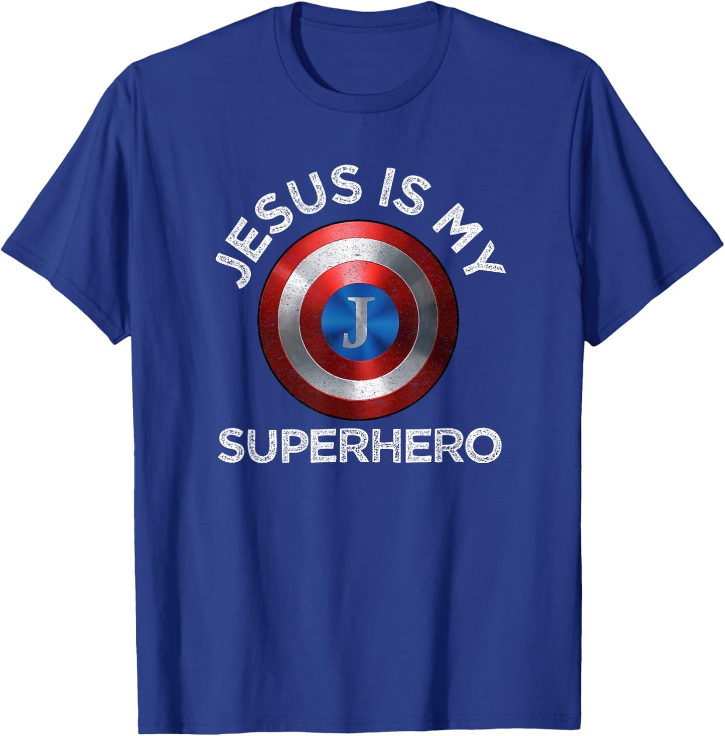 Jesus Is My Superhero Cute Powerful Christian Gift American T-Shirt - T-Shirt | Royal
