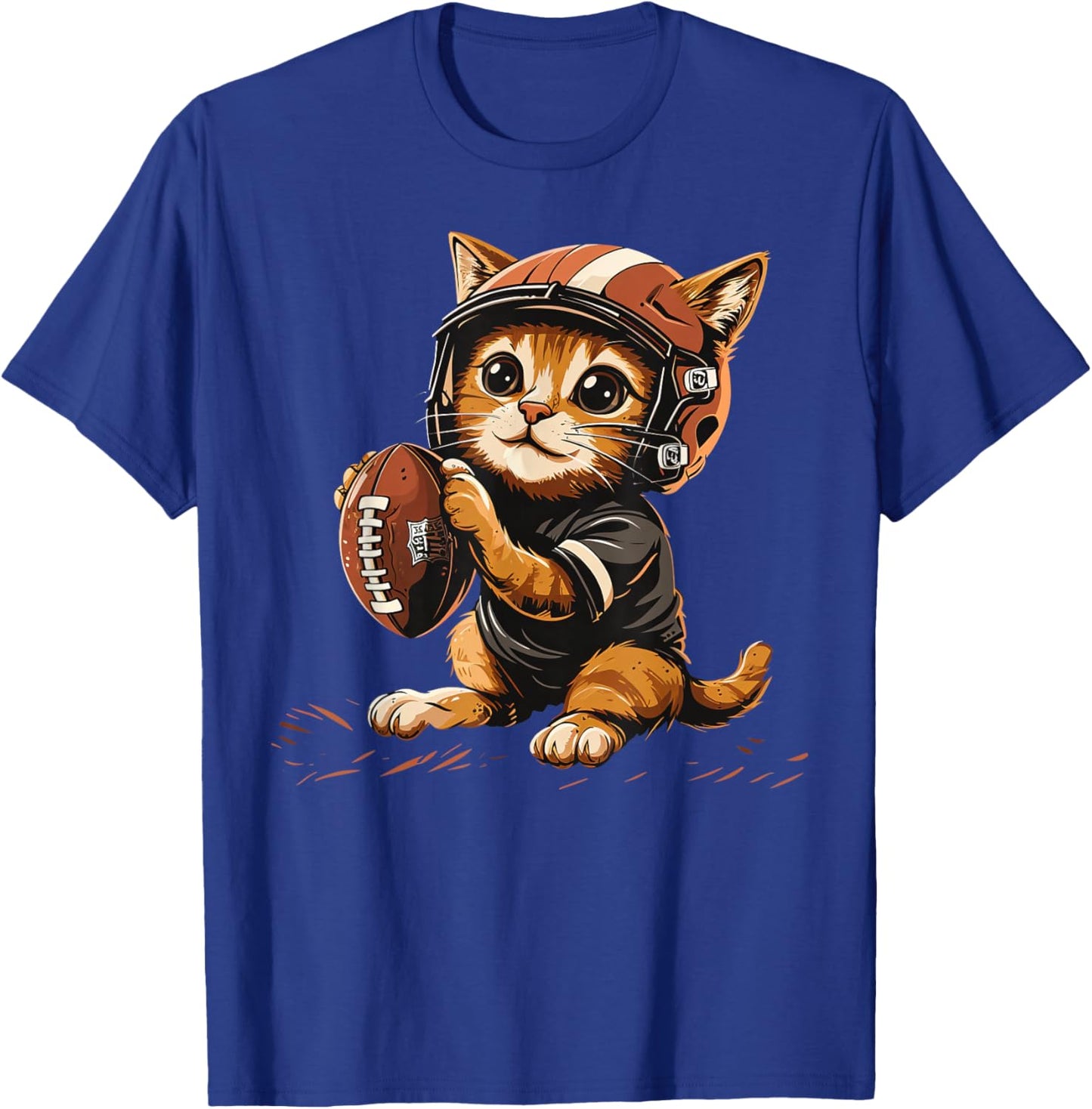 Cute Football Cat on Football player Women Kids T-Shirt - T-Shirt | Royal