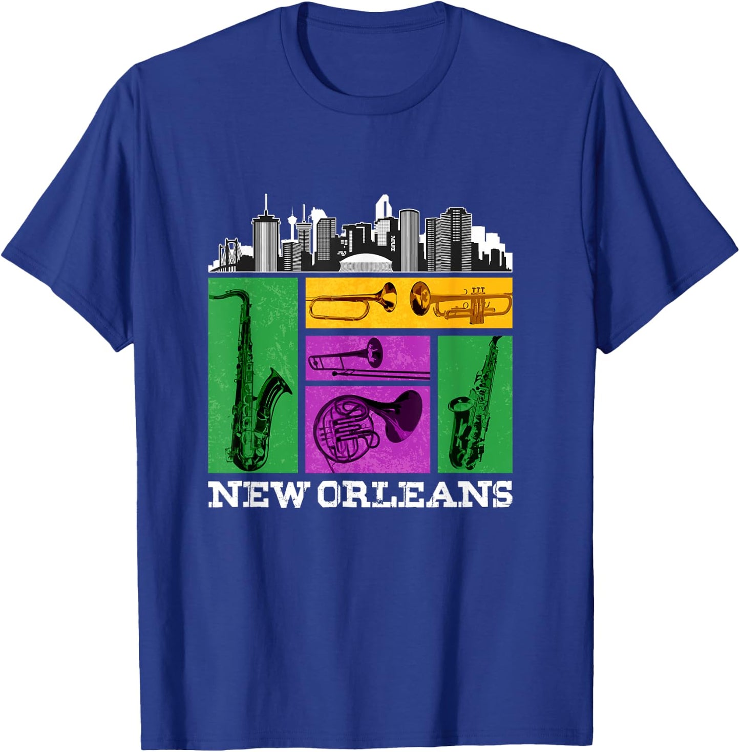 New Orleans, NOLA and the Big Easy Men, Women and Kids Music T-Shirt - T-Shirt | Royal